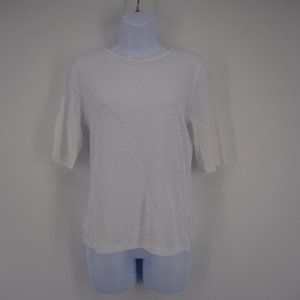 Vince. NWD Women's White Short Sleeve Crewneck Back Seam Cotton T-Shirt Sz S